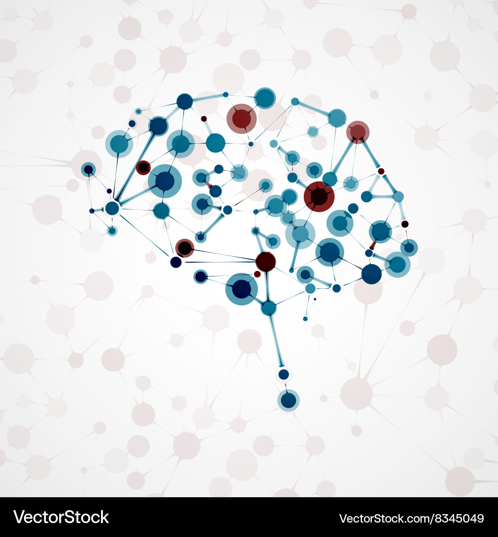 Molecular structure in the form of brain vector image