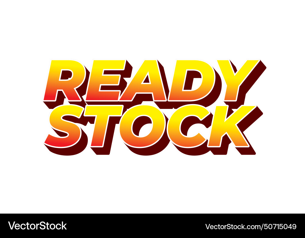 Ready stock text effect in 3 dimension style Vector Image