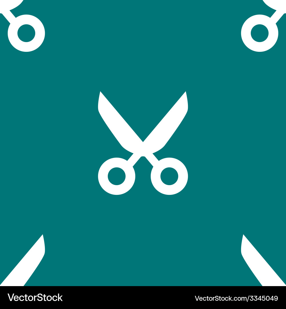 Scissors web icon flat design seamless pattern vector image