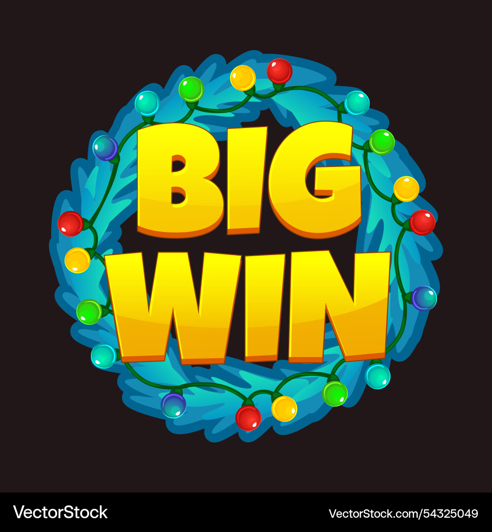 Symbol big win for christmas themed slots or games Symbol big win for christmas themed slots or games vector image