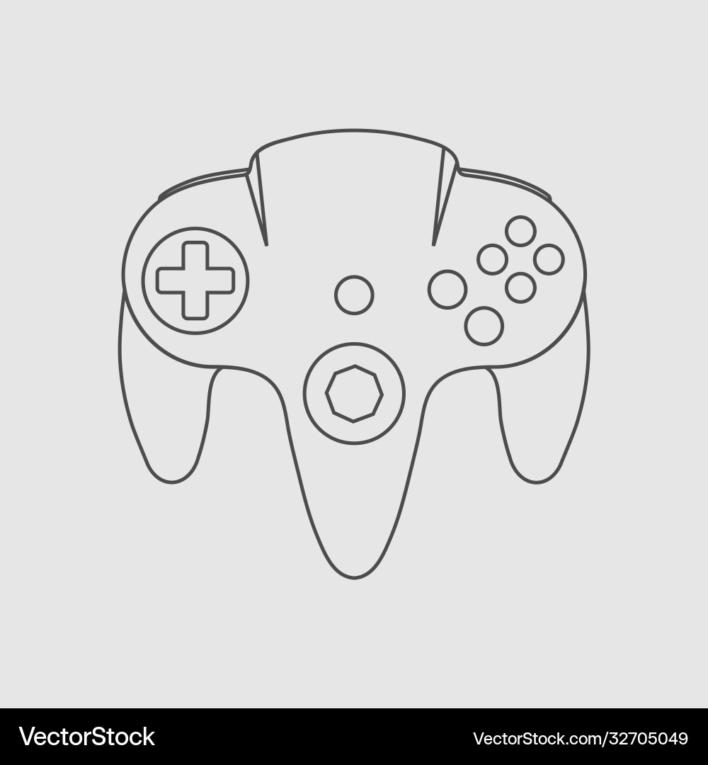 Video game controller linear Vector Image