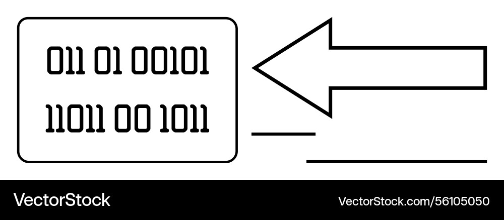 Binary code data transfer concept with arrow Binary code data transfer concept with arrow vector image