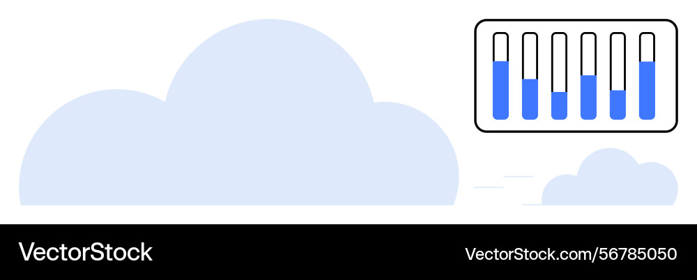 Cloud storage usage with data bar graph Vector Image