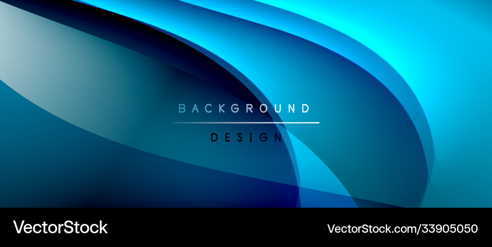 Fluid gradient waves with shadow lines and glowing Vector Image