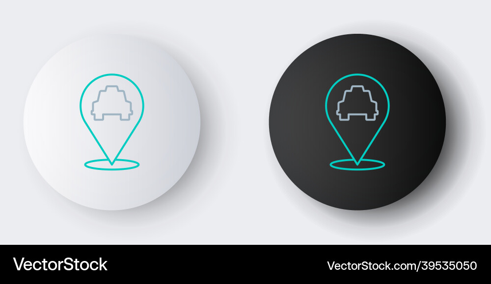Line map pointer with taxi icon isolated on grey Line map pointer with taxi icon isolated on grey Vector Image