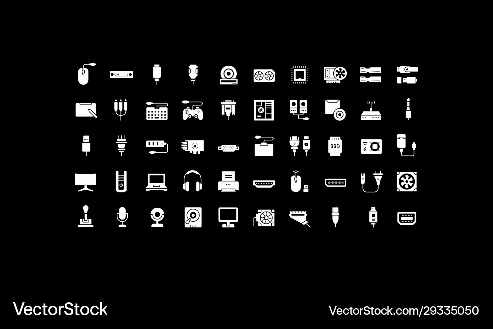 Set simple icons upgrading computer Set simple icons upgrading computer vector image