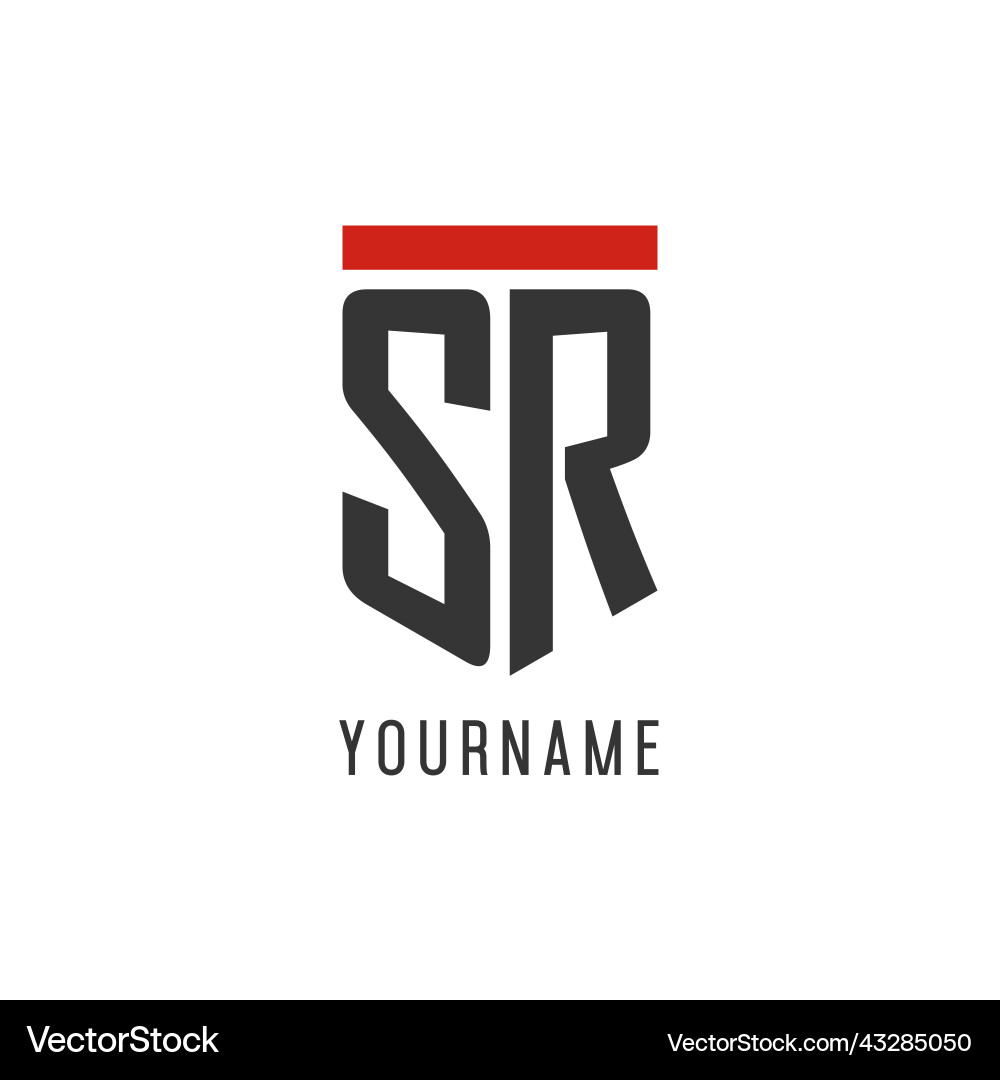 Sr initial esport logo with simple shield design Sr initial esport logo with simple shield design Vector Image