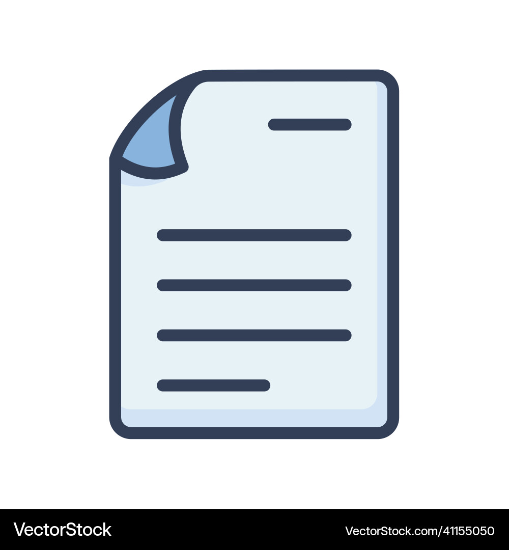 Text document file paper sheet page single vector image