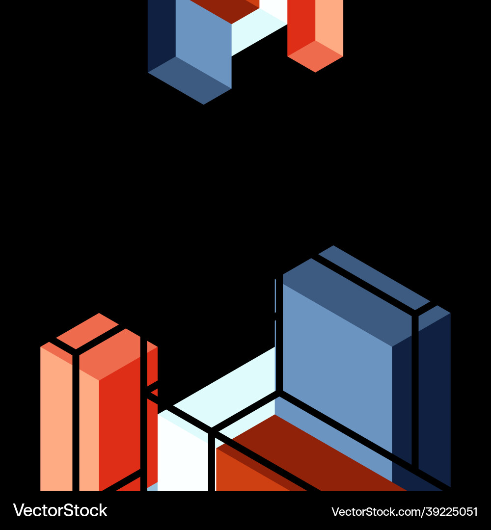 Abstract background 3d cubes cubic elements vector image