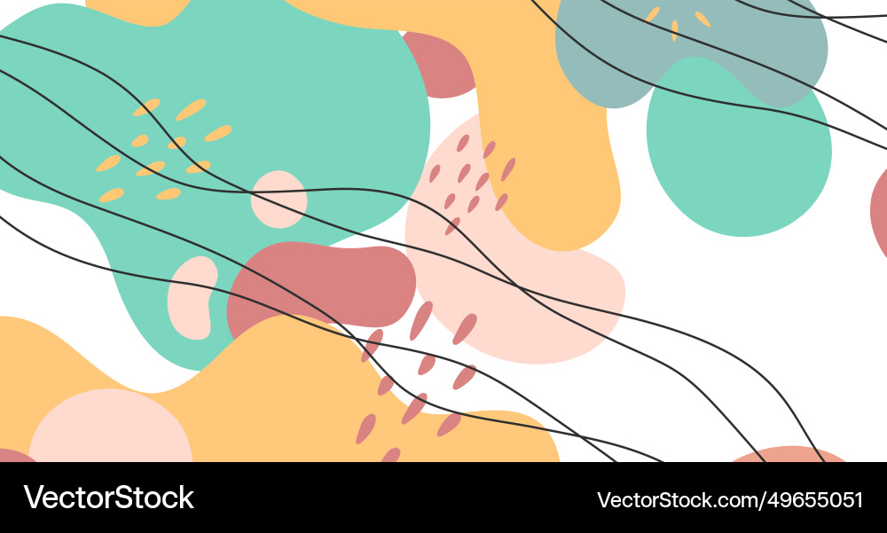 Abstract background various shapes and doodle Vector Image