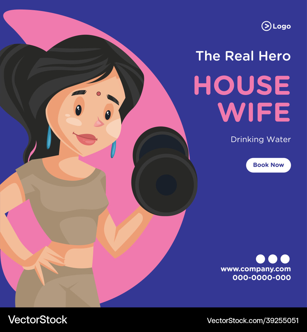 Banner design of real hero housewife Banner design of real hero housewife vector image