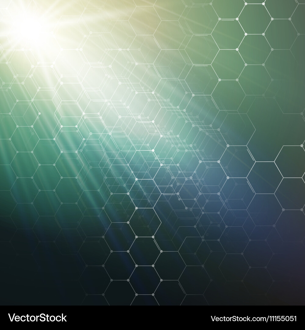 Chemistry 3d pattern hexagonal molecule structure vector image