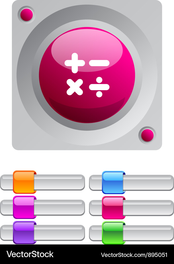 Colorful Round Button Set Vector Image