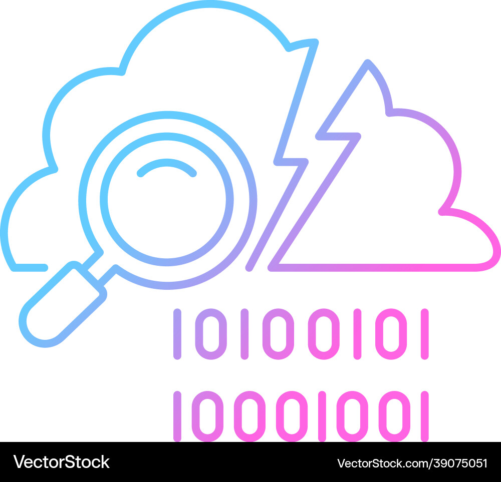 Data breach detection gradient linear icon Data breach detection gradient linear icon Vector Image