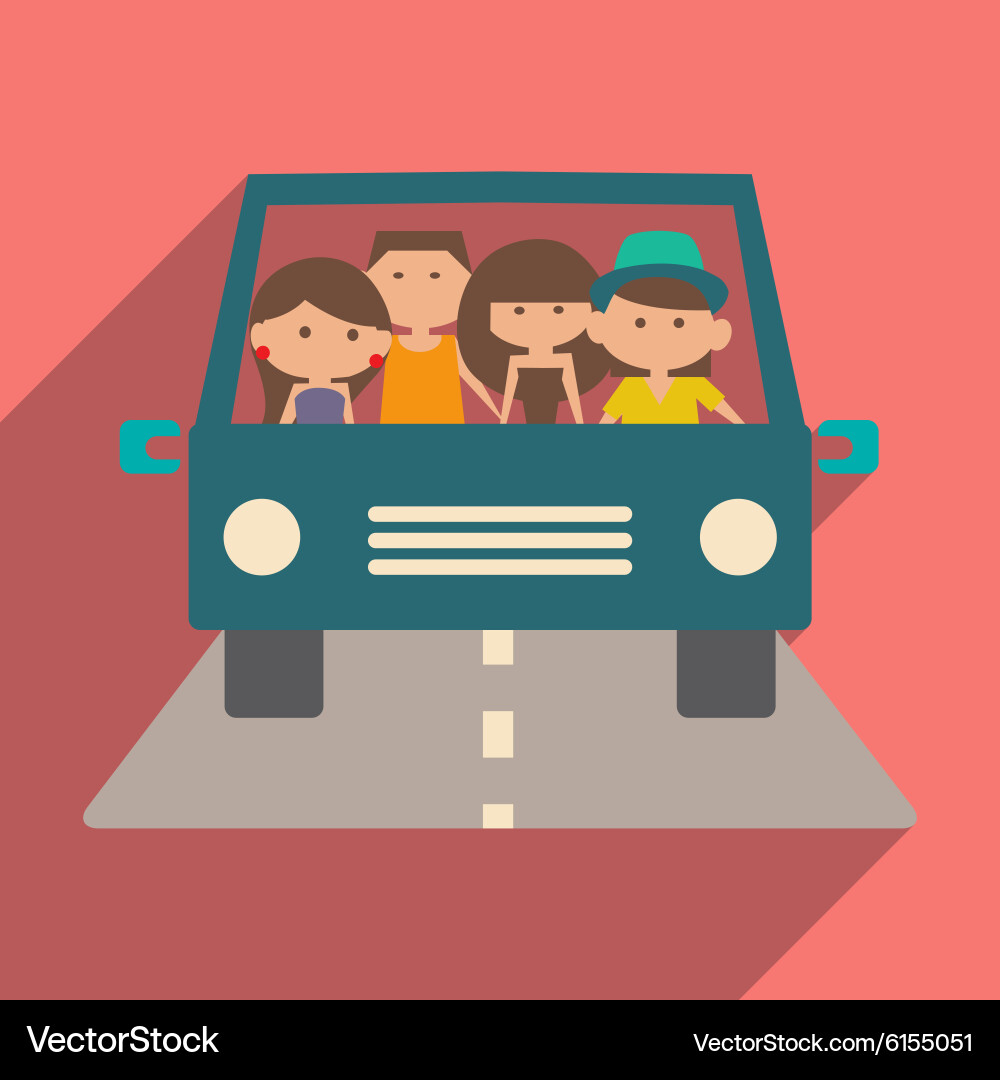 Flat with shadow icon and mobile application vector image