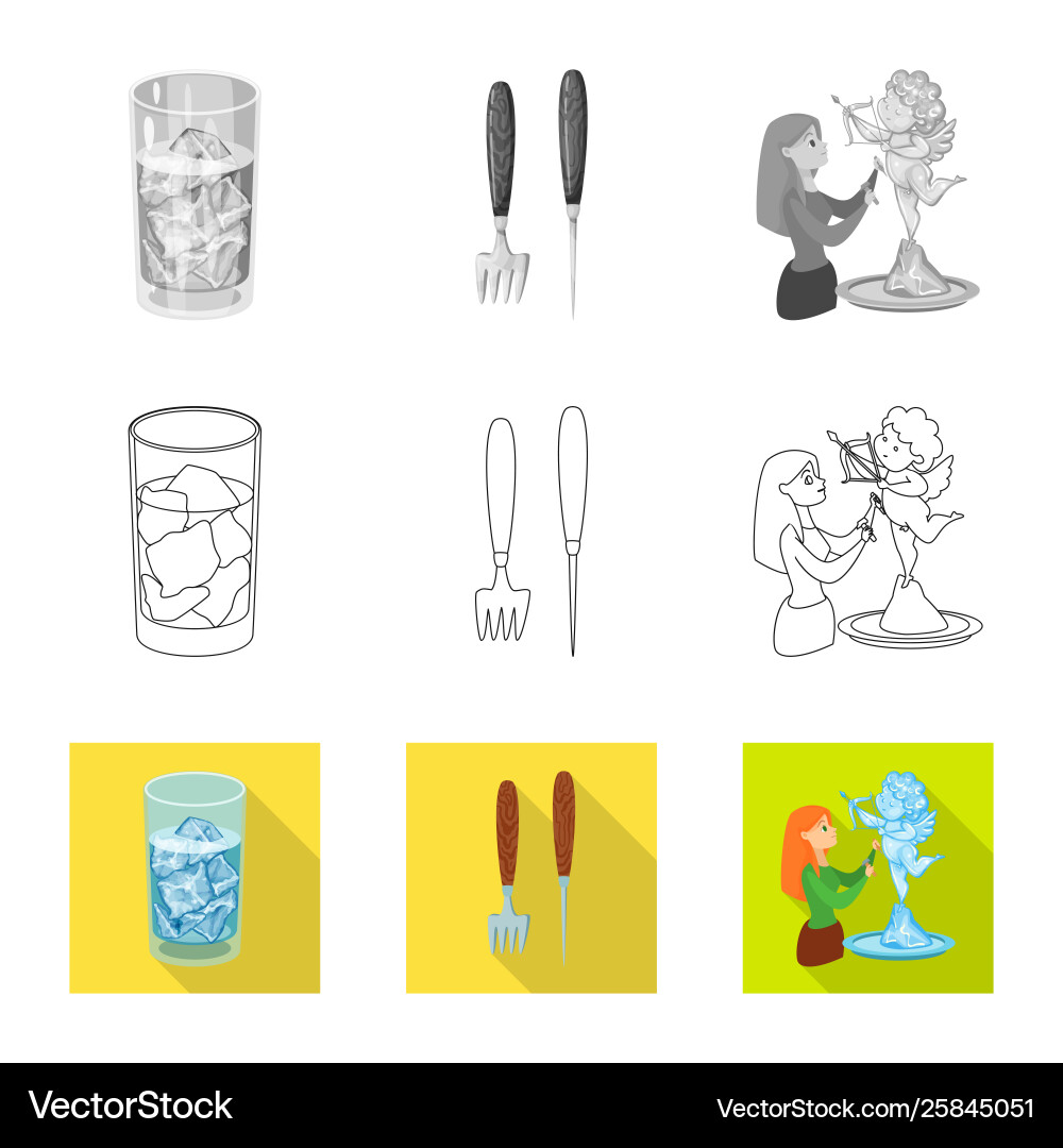 Isolated object texture and frozen icon set Vector Image