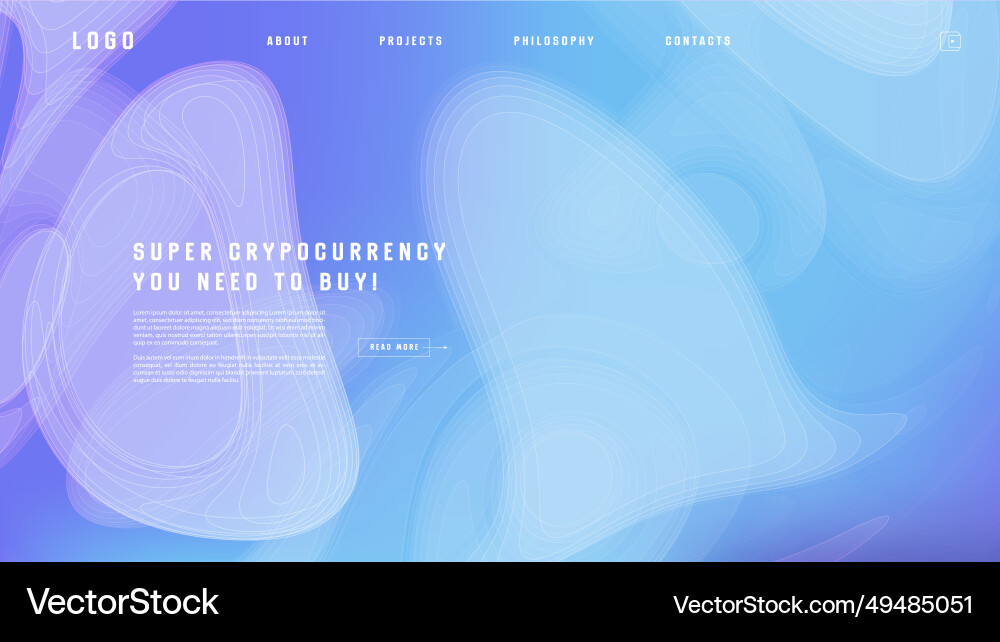 Landing page abstract design template for website vector image