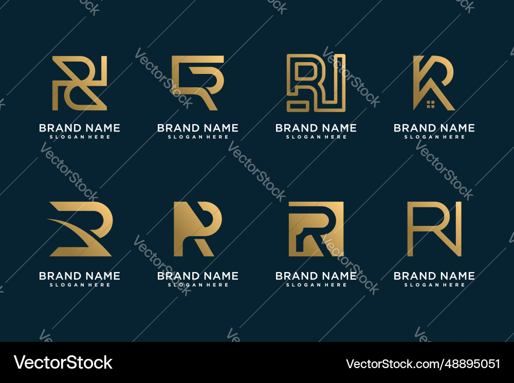 Letter r design element icon collection Letter r design element icon collection vector image