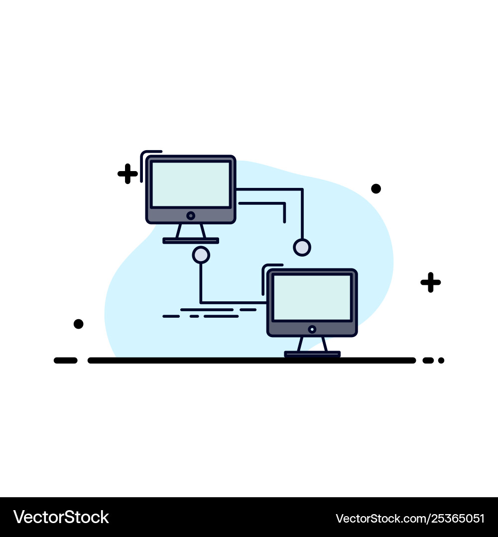 Local lan connection sync computer flat color icon Local lan connection sync computer flat color icon Vector Image