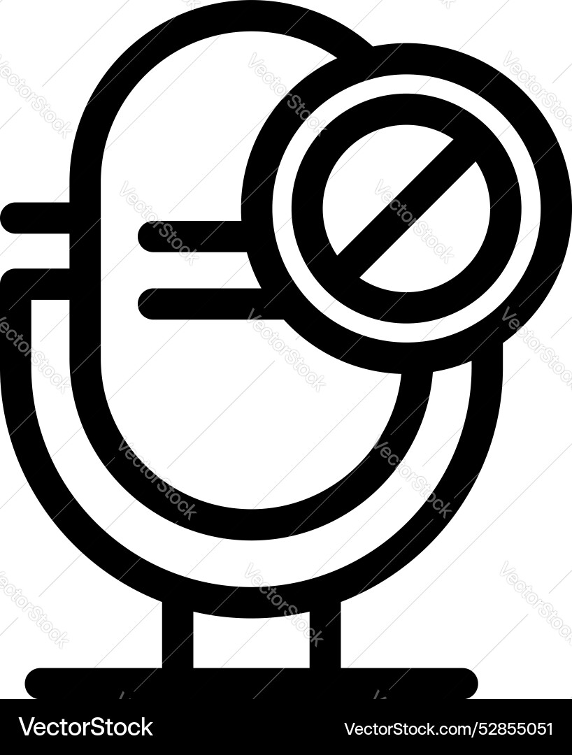 Microphone with a slash over it denoting Microphone with a slash over it denoting Vector Image