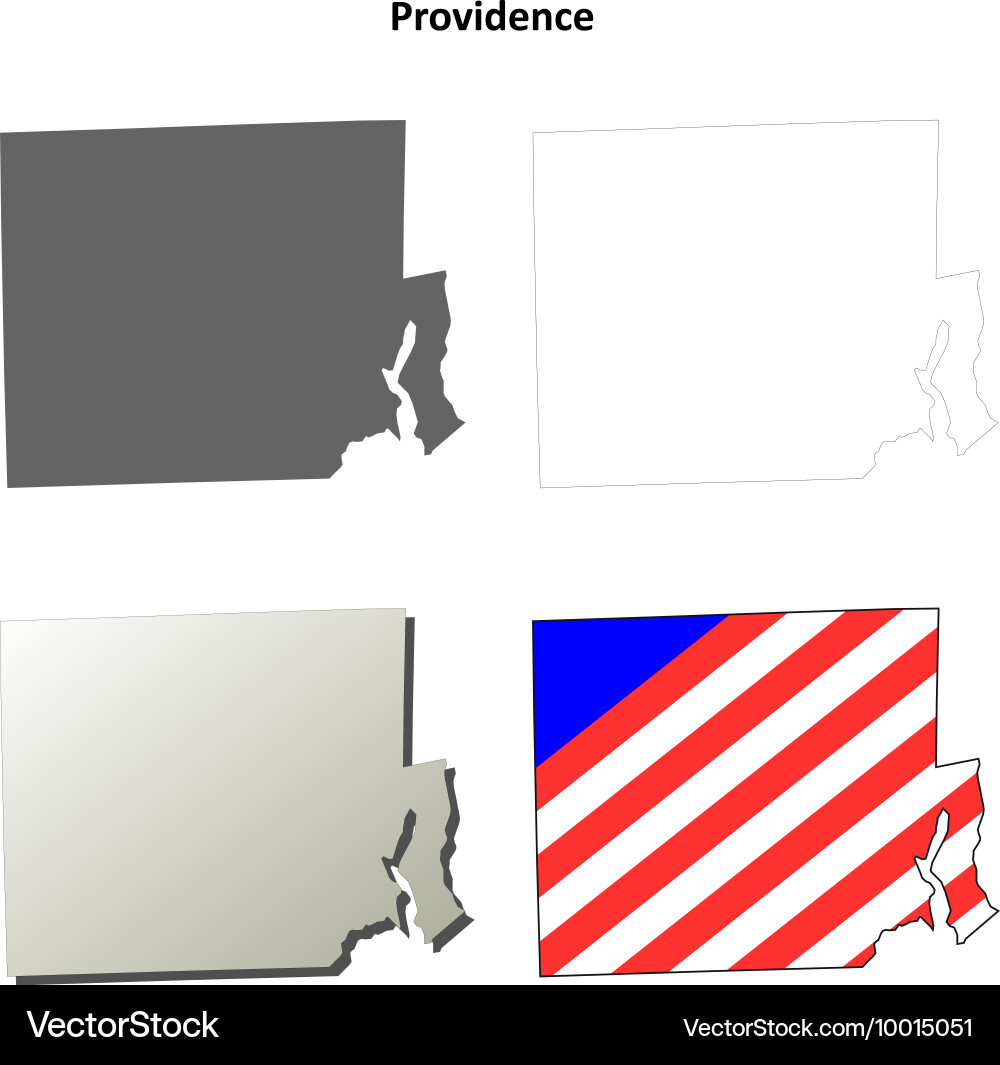 Providence map icon set Vector Image