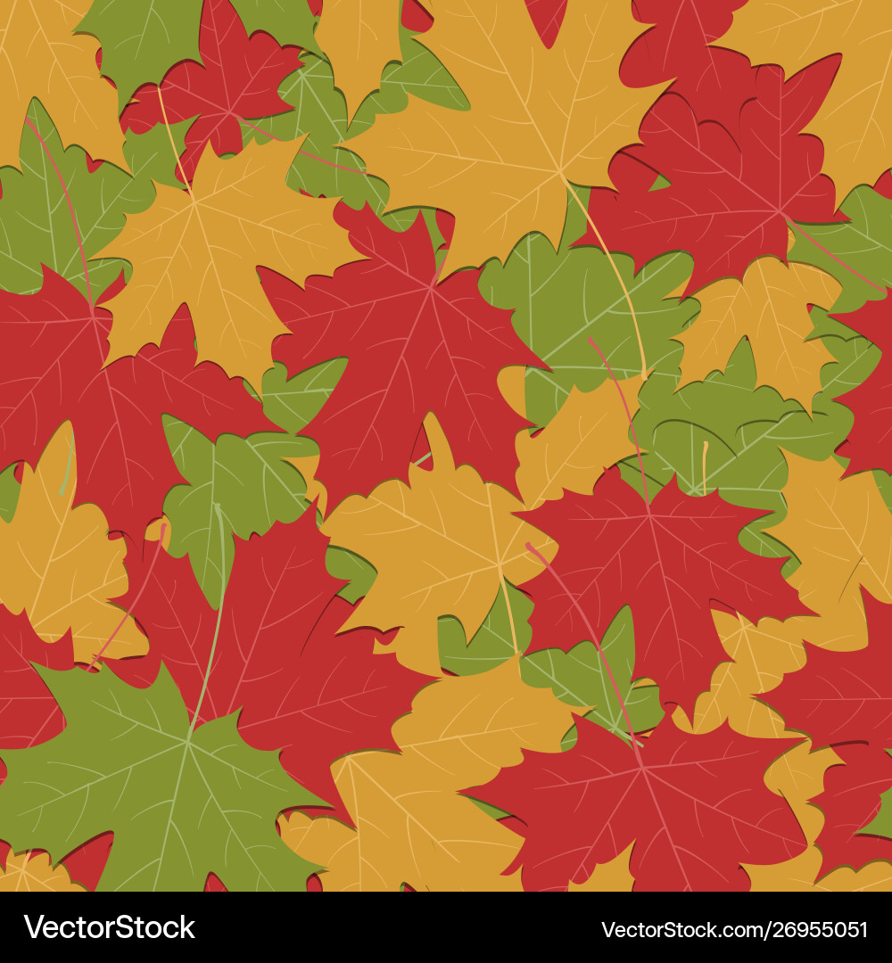 Seamless pattern with maple leaves in autumn Seamless pattern with maple leaves in autumn vector image