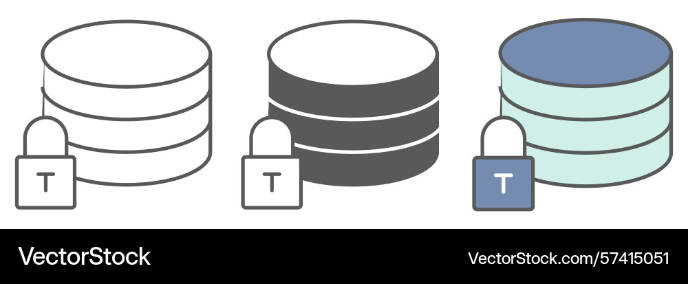 Secure data icon collection security Secure data icon collection security vector image