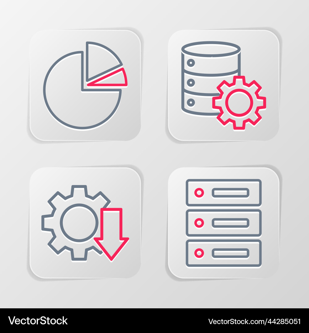 Set line server data web hosting cost reduction Set line server data web hosting cost reduction vector image