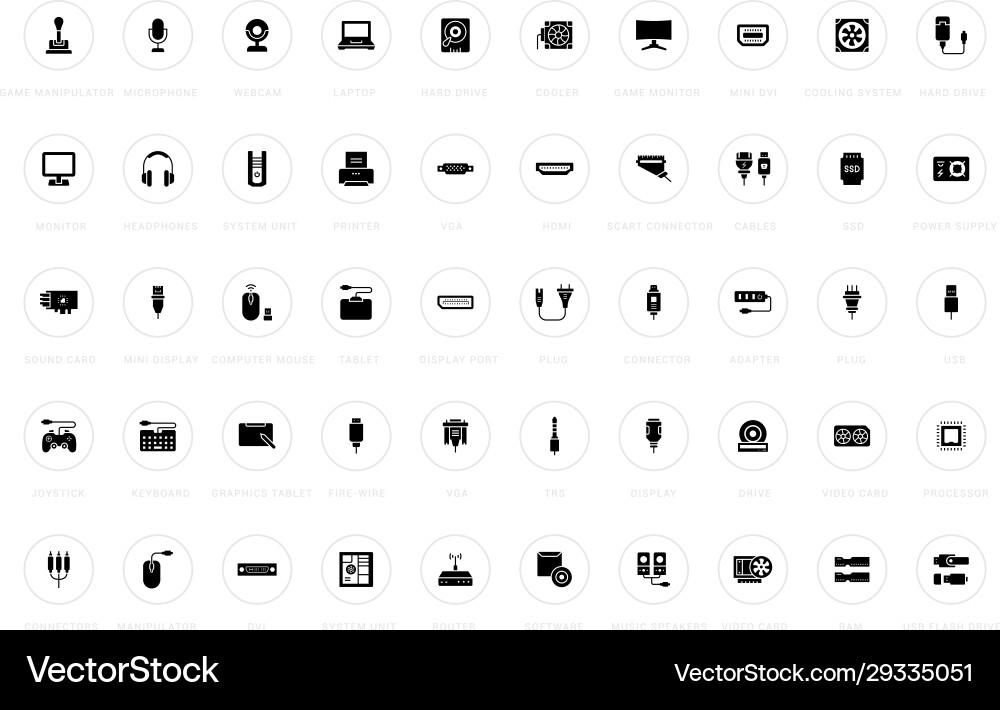 Set simple icons upgrading computer Set simple icons upgrading computer vector image
