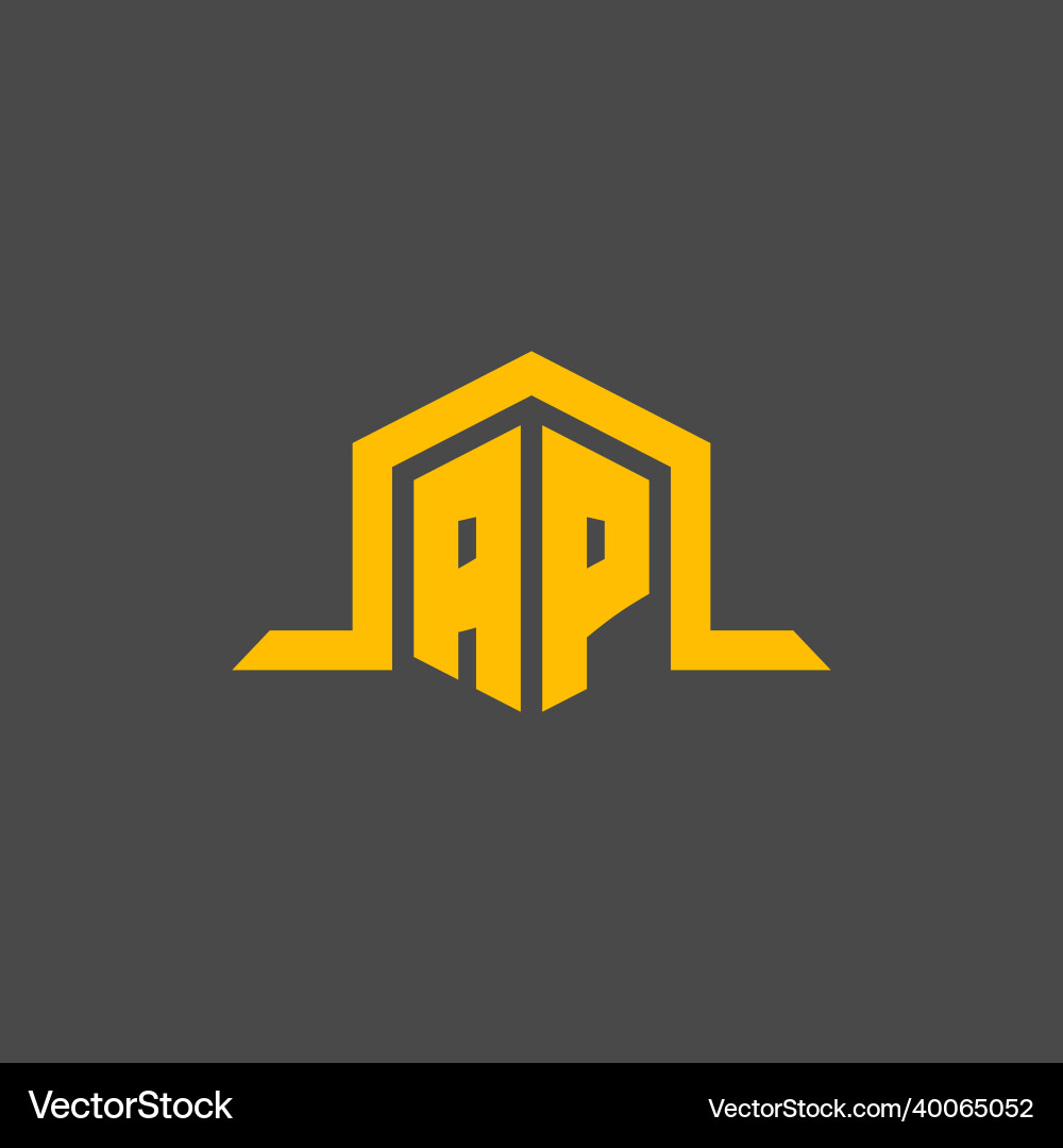 Ap monogram initial logo with hexagon style design Ap monogram initial logo with hexagon style design Vector Image