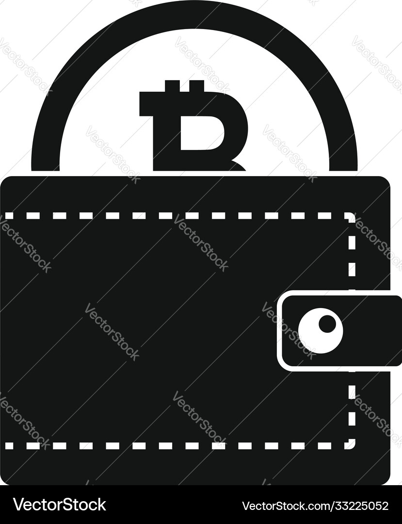 Bitcoin digital wallet icon simple style – Royalty-Free Vector | VectorStock
