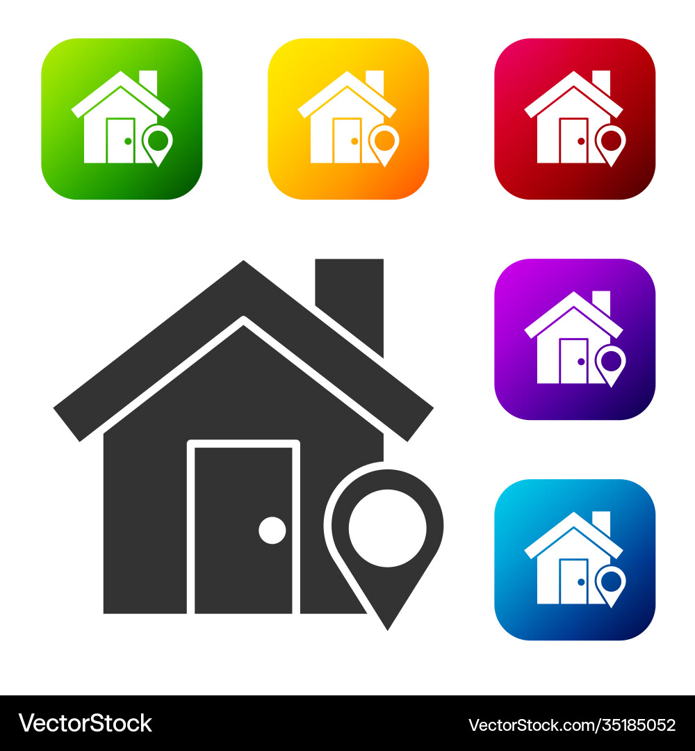 Black map pointer with house icon isolated Black map pointer with house icon isolated vector image