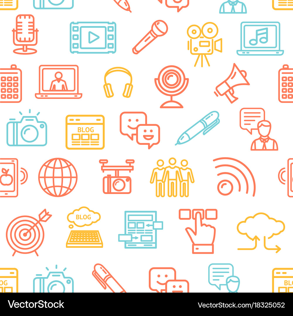 Blogging pattern background on a white vector image