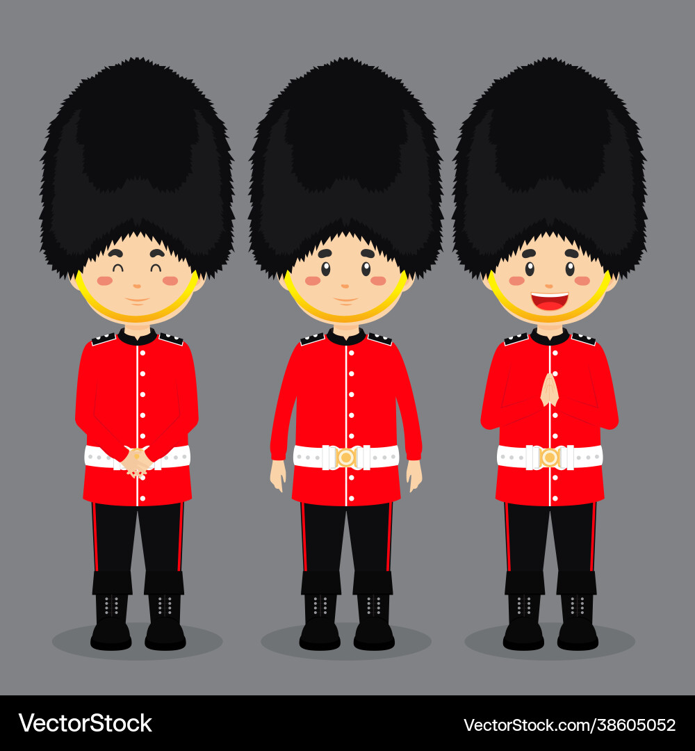 British character with various expression Vector Image