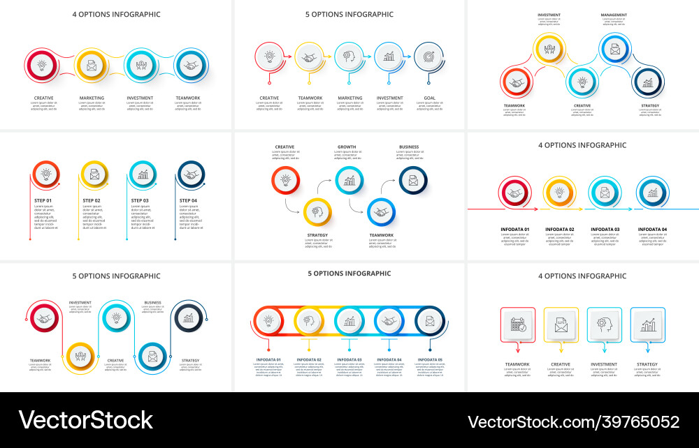 Business data visualization process chart Business data visualization process chart vector image
