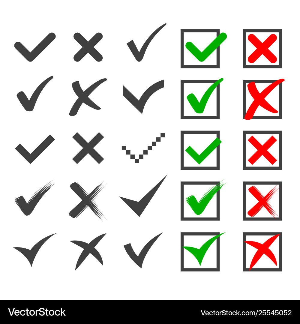 Check Marks - Diverse Styles vector image
