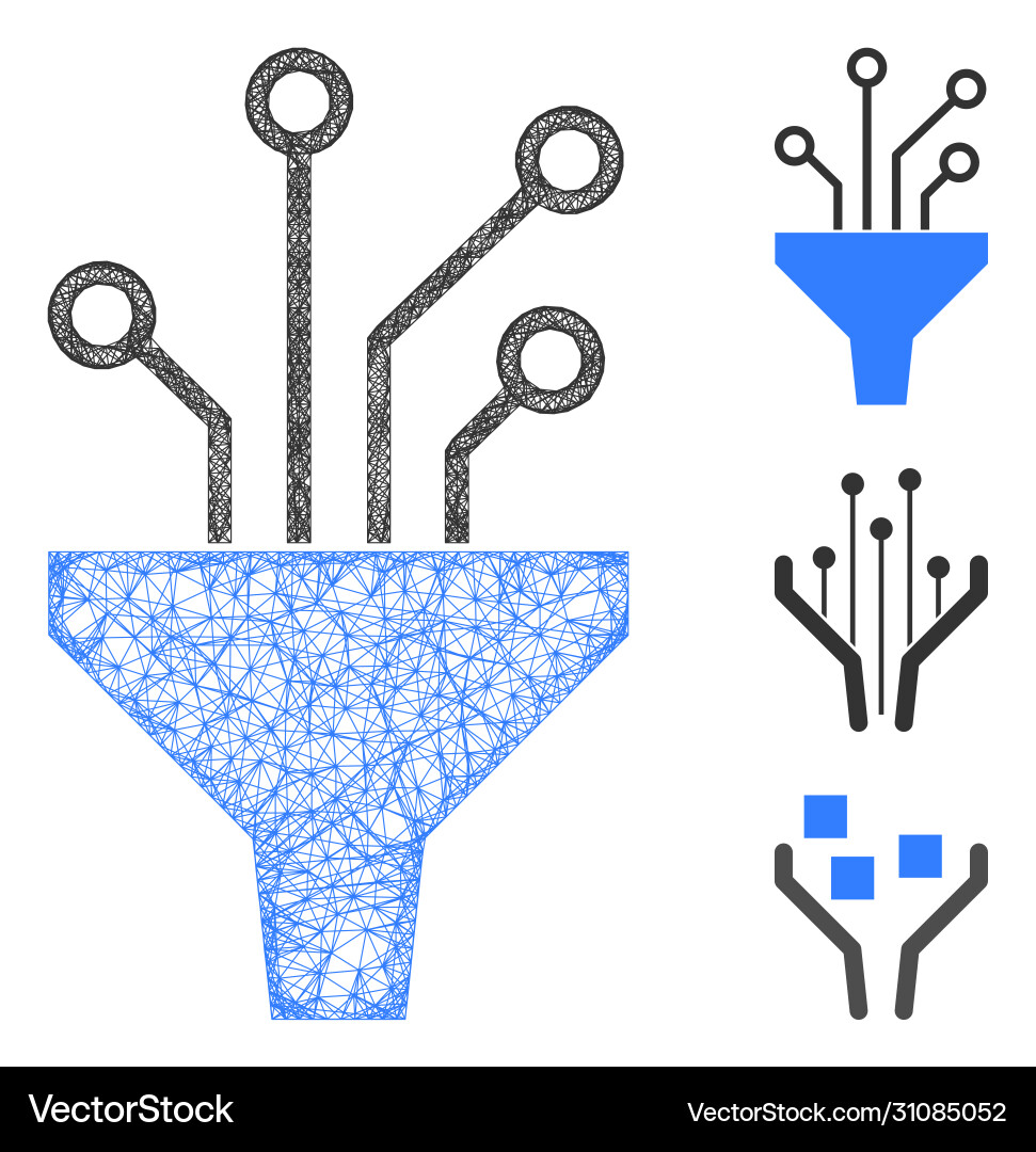 Circuit filter polygonal web mesh Circuit filter polygonal web mesh vector image