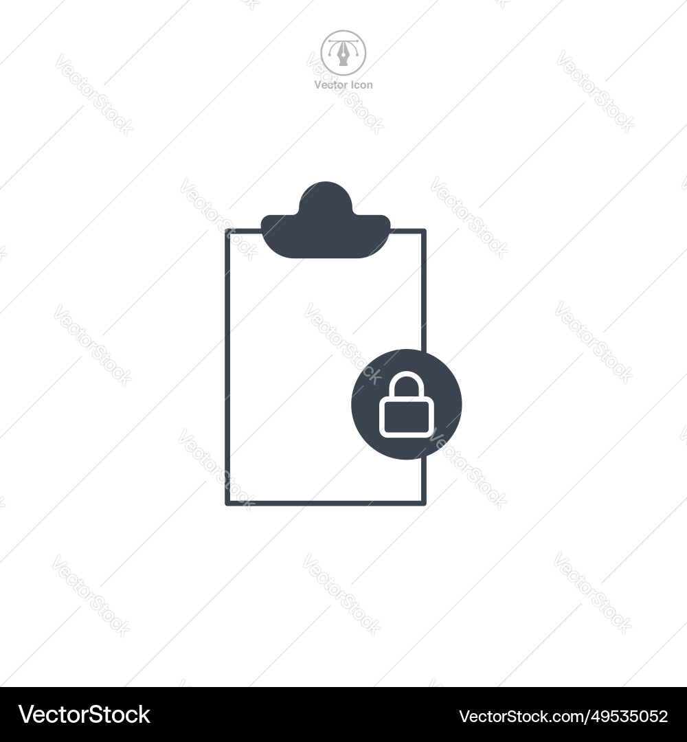 Document with lock data security icon symbol Vector Image
