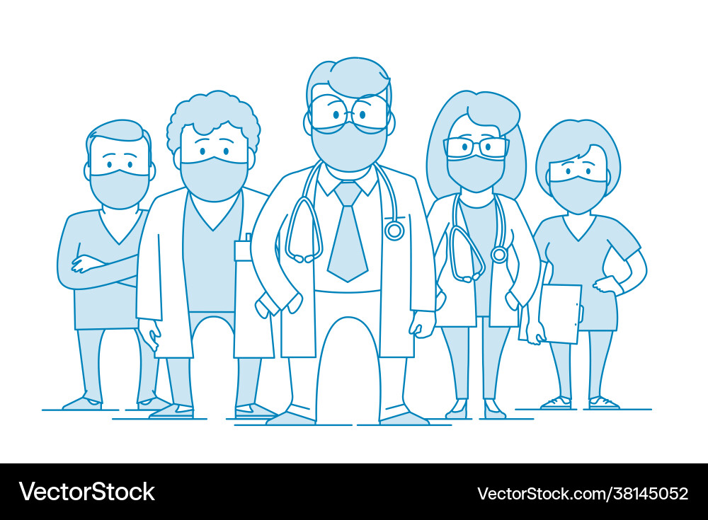 Group doctors our medical staff Group doctors our medical staff vector image