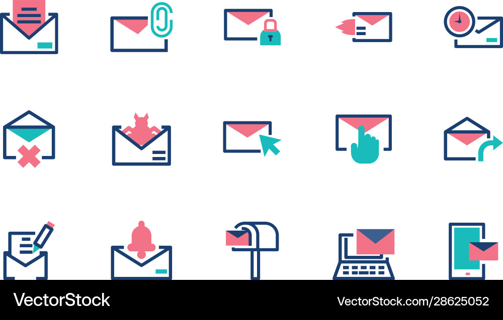 Isolated messages icon set design vector image