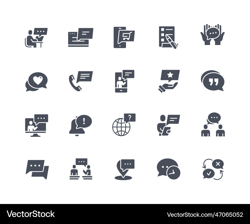Message icons black set Vector Image