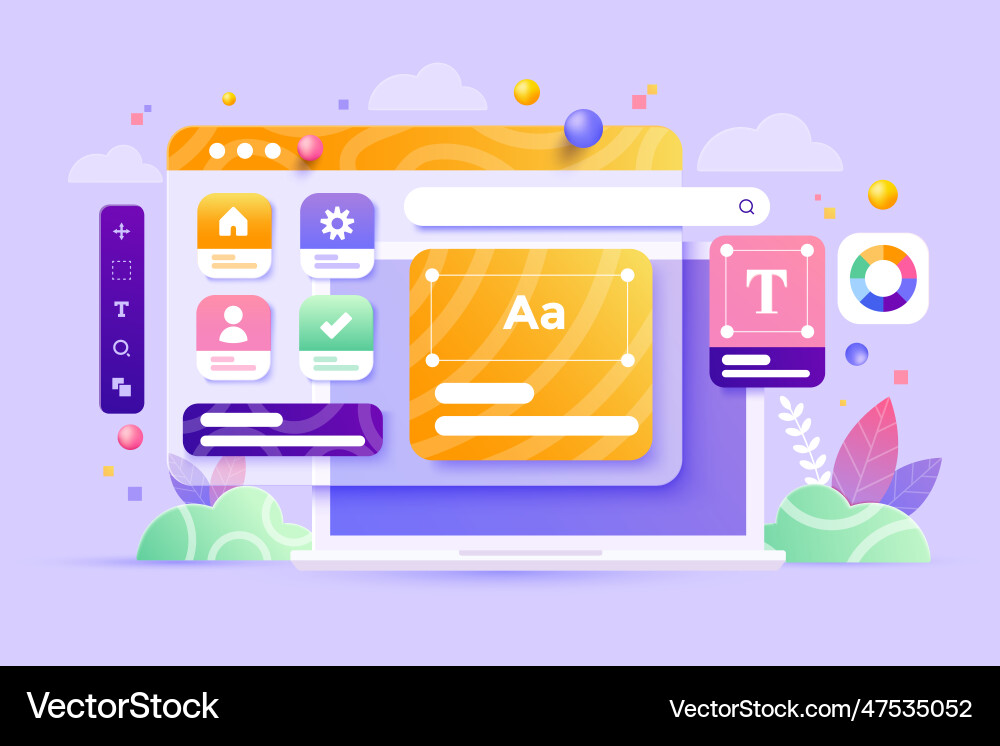 Modern 3d of web design vector image