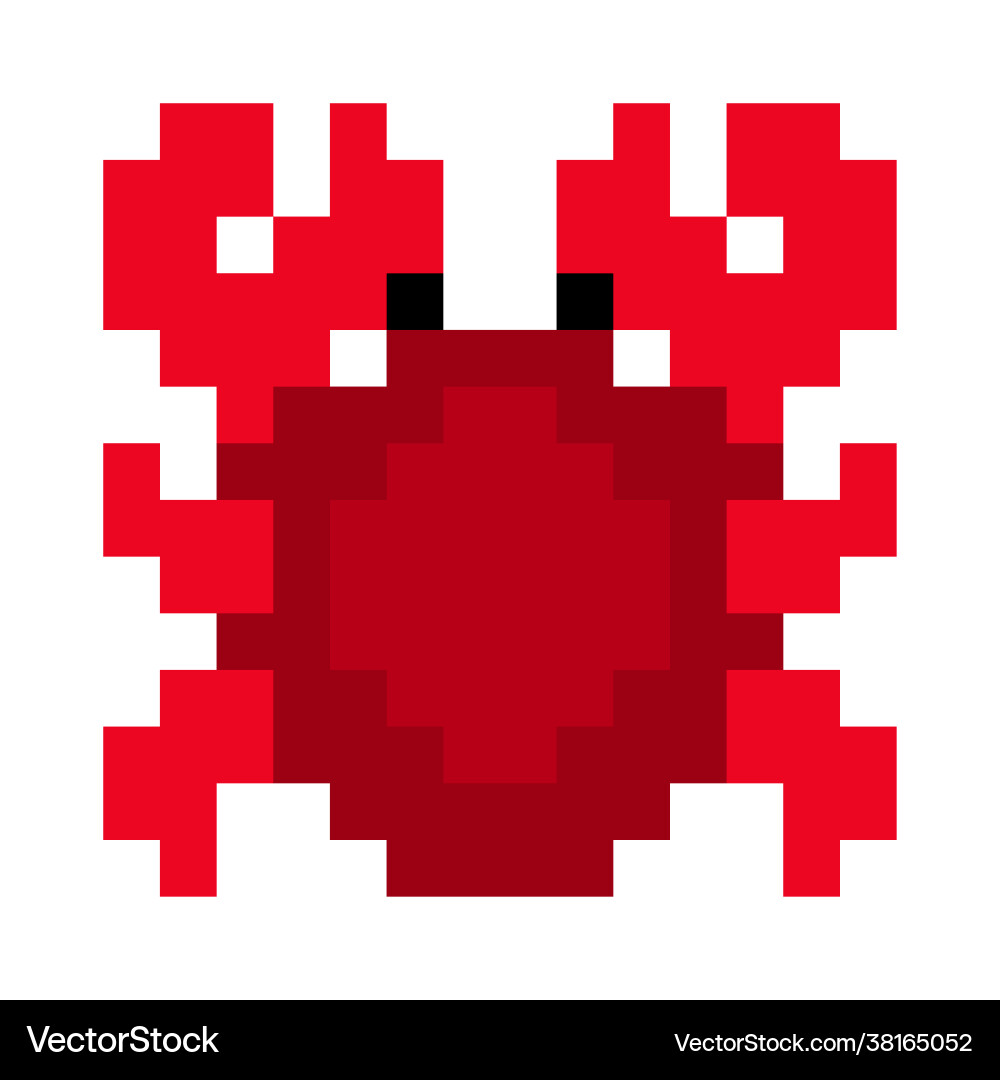 Pattern crab pixel for game assets vector image