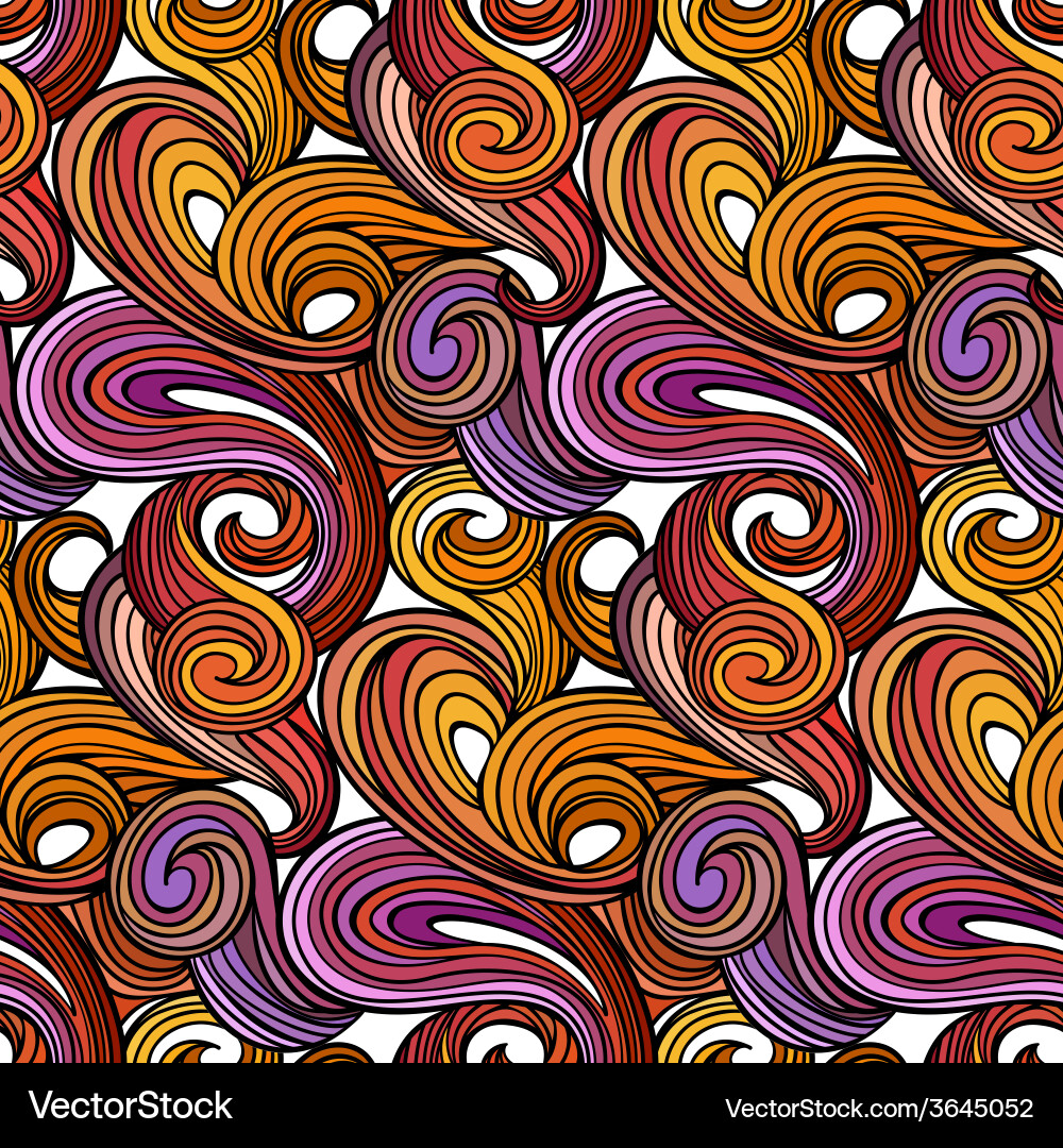 Seamless abstract curly wave pattern Vector Image