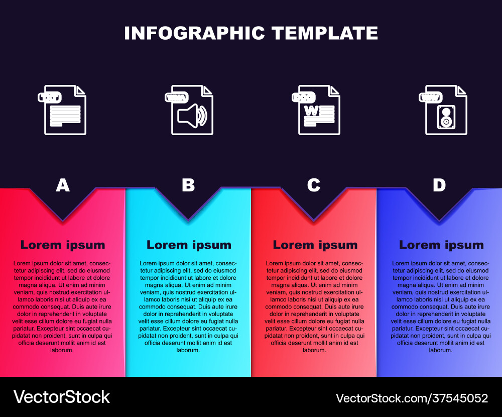 Set line txt file document wma doc and wav Set line txt file document wma doc and wav Vector Image