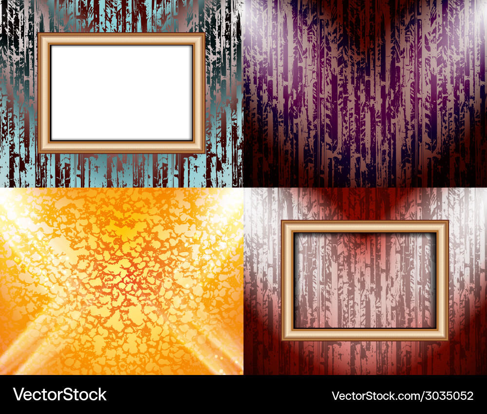 Set of colorful abstract backgrounds and frames Vector Image