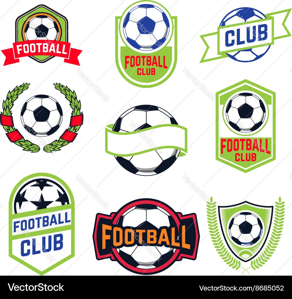 Set of football emblems vector image