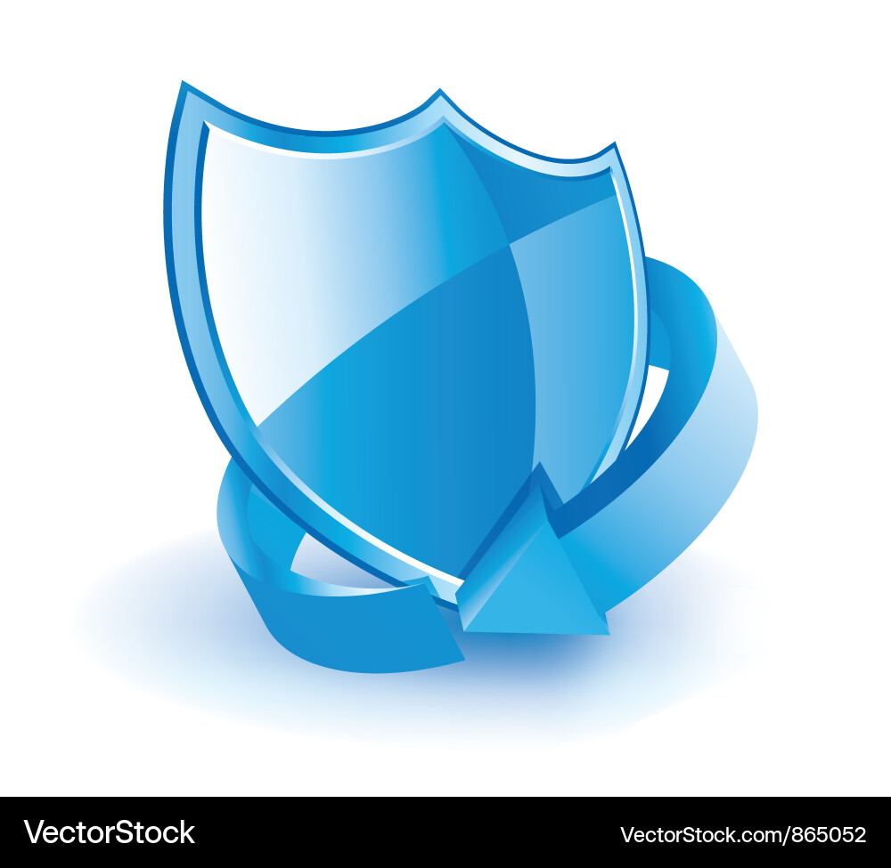 Shield icon with arrow Vector Image