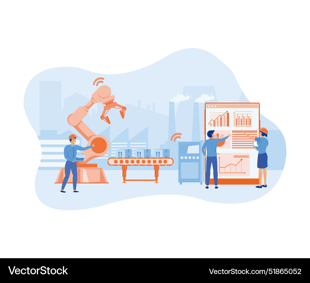 Smart factory and working person using wireless Smart factory and working person using wireless vector image