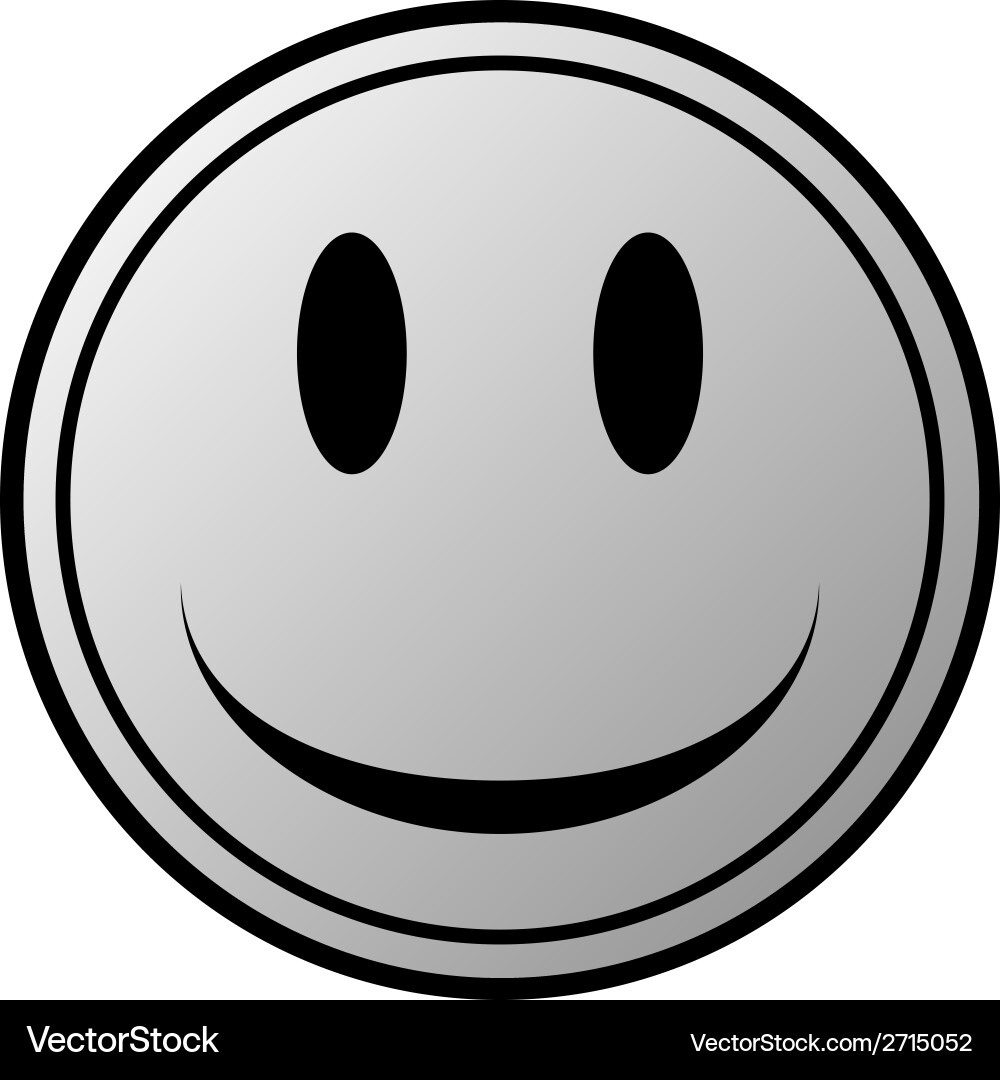 Smile face circle button vector image